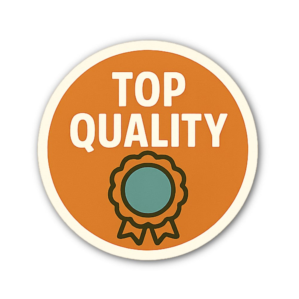 TOP Sticker, Waterproof Vinyl Decal Sticker Indoor Or Outdoor 2 (Pieces) 3" and 5"