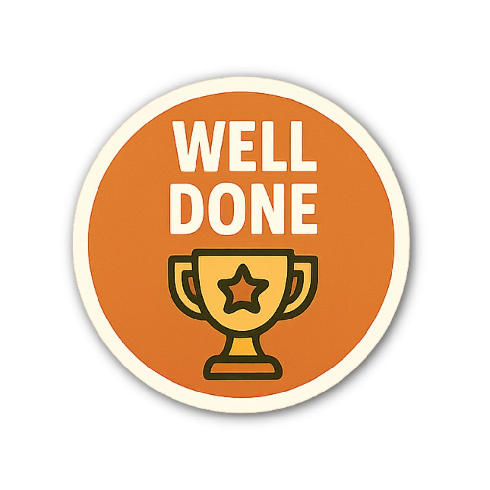 DONE Sticker, Waterproof Vinyl Decal Sticker Indoor Or Outdoor 2 (Pieces) 3" and 5"