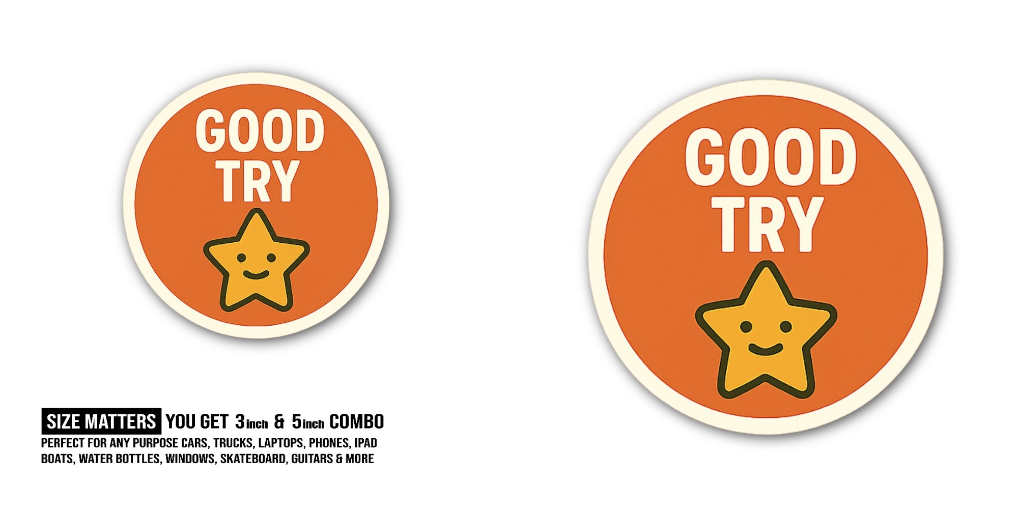 Little Star Sticker, Waterproof Vinyl Decal Sticker Indoor Or Outdoor 2 (Pieces) 3" and 5"