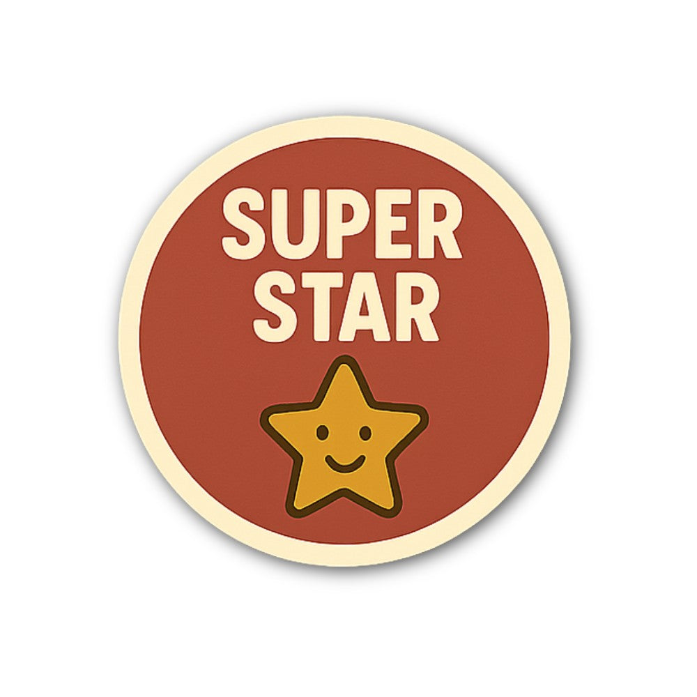 STAR SUPER Sticker, Waterproof Vinyl Decal Sticker Indoor Or Outdoor 2 (Pieces) 3" and 5"