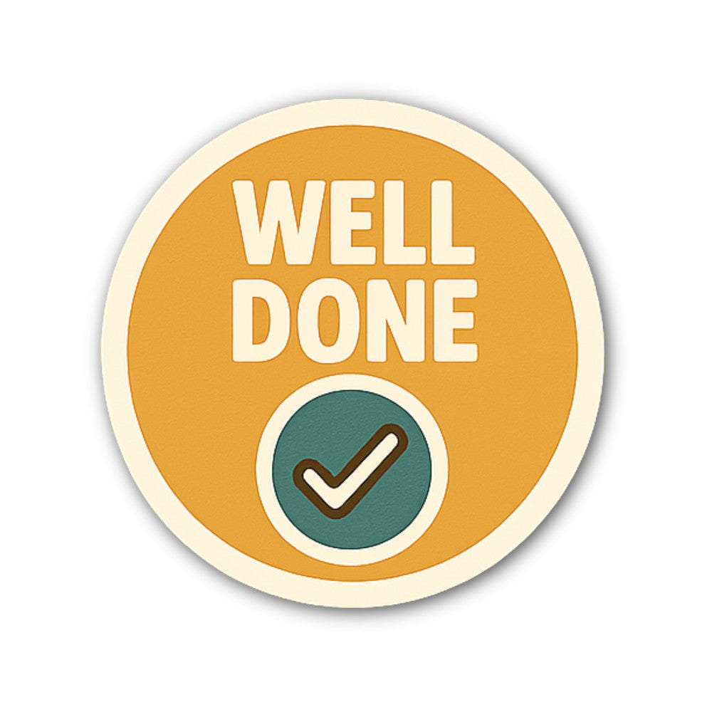 WELL Sticker, Waterproof Vinyl Decal Sticker Indoor Or Outdoor 2 (Pieces) 3" and 5"