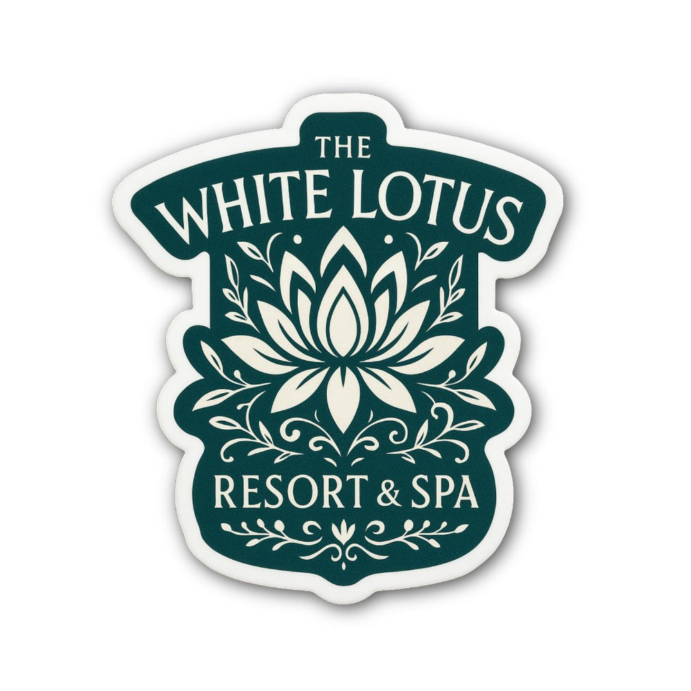 THE WHITE LOTUS RESORT & SPA Sticker, Waterproof Vinyl Decal Sticker Indoor Or Outdoor 2 (Pieces) 3" and 5"