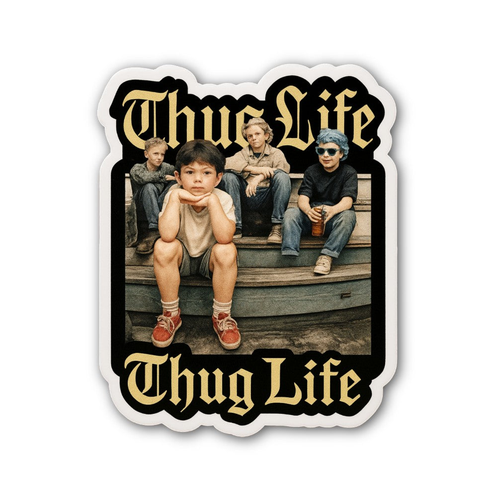 Thug Life & childrens Sticker, Waterproof Vinyl Decal Sticker Indoor Or Outdoor 2 (Pieces) 3" and 5"
