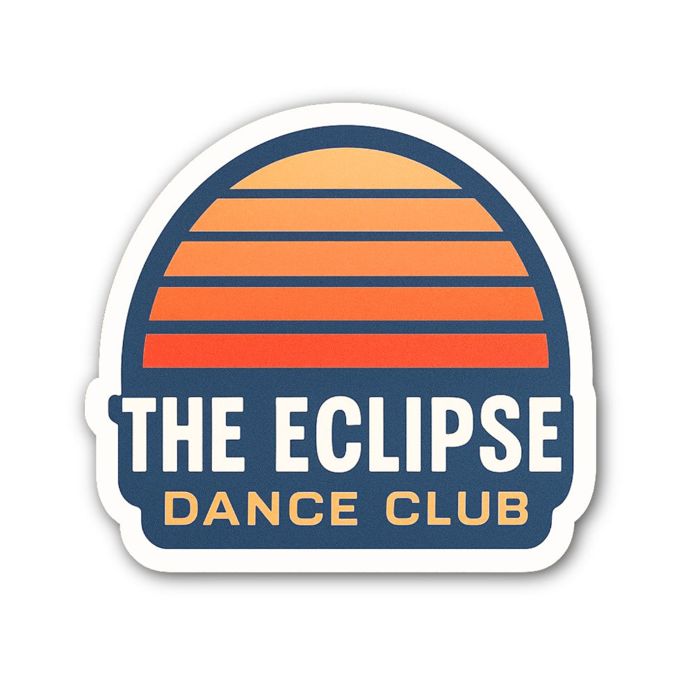 THE ECLIPSE DANCE CLUB Sticker, Waterproof Vinyl Decal Sticker Indoor Or Outdoor 2 (Pieces) 3" and 5"