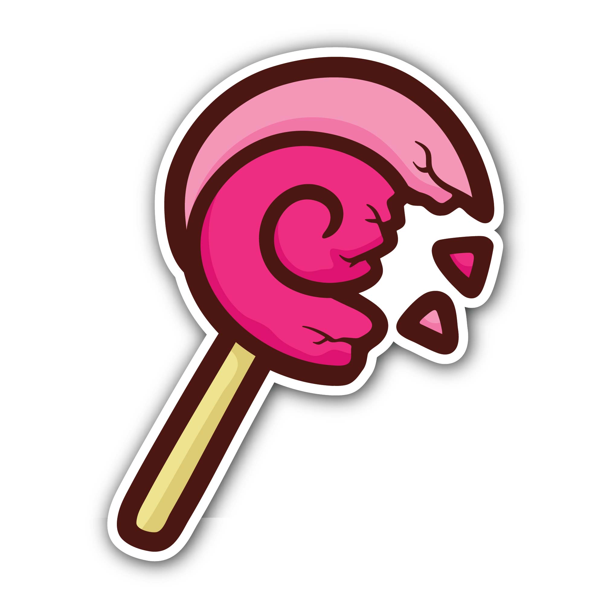 Pink Color Lollipop Sticker, Waterproof Vinyl Decal Sticker Indoor Or Outdoor 2 (Pieces) 3" and 5"