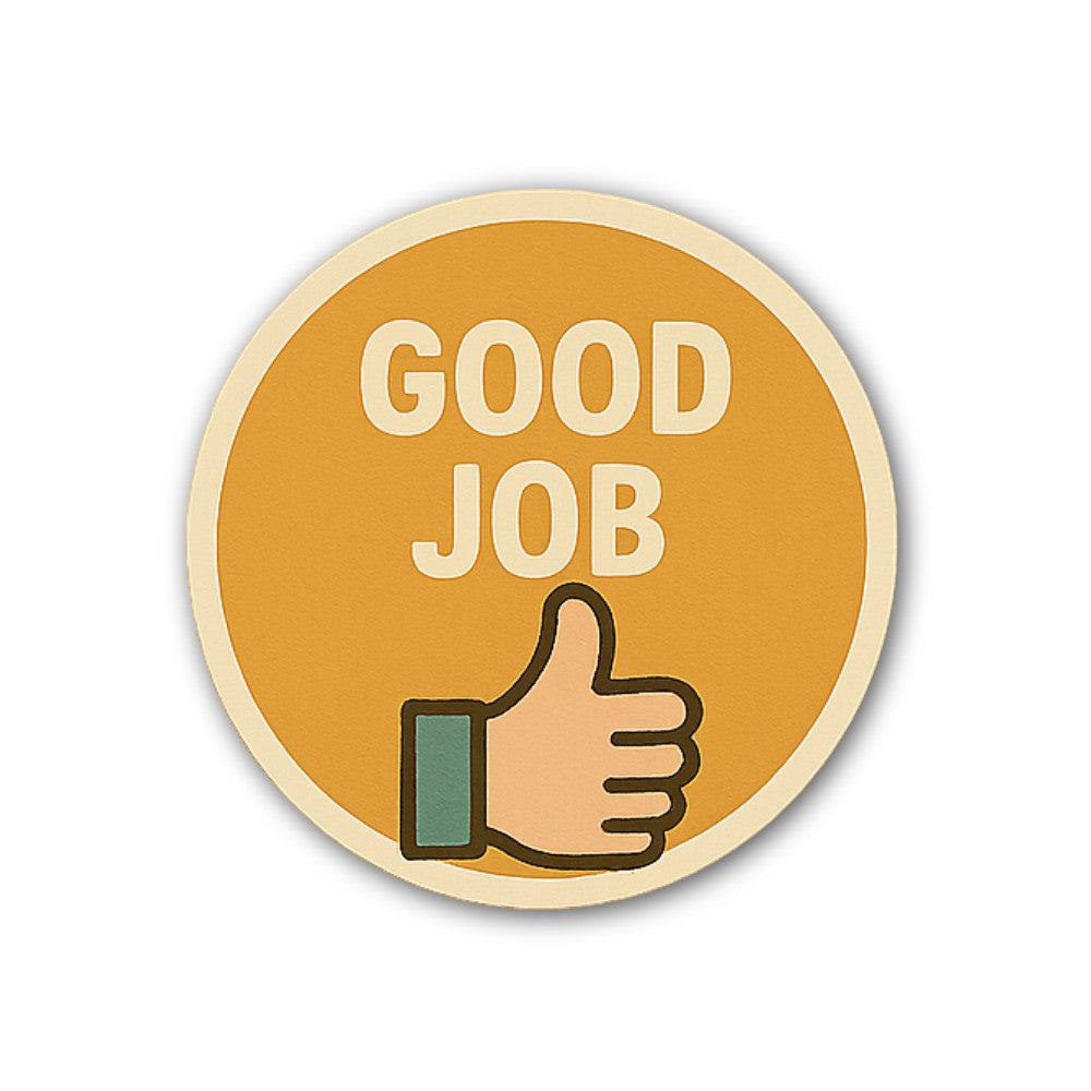 GOOD JOB With Great Hand Sticker, Waterproof Vinyl Decal Sticker Indoor Or Outdoor 2 (Pieces) 3" and 5"