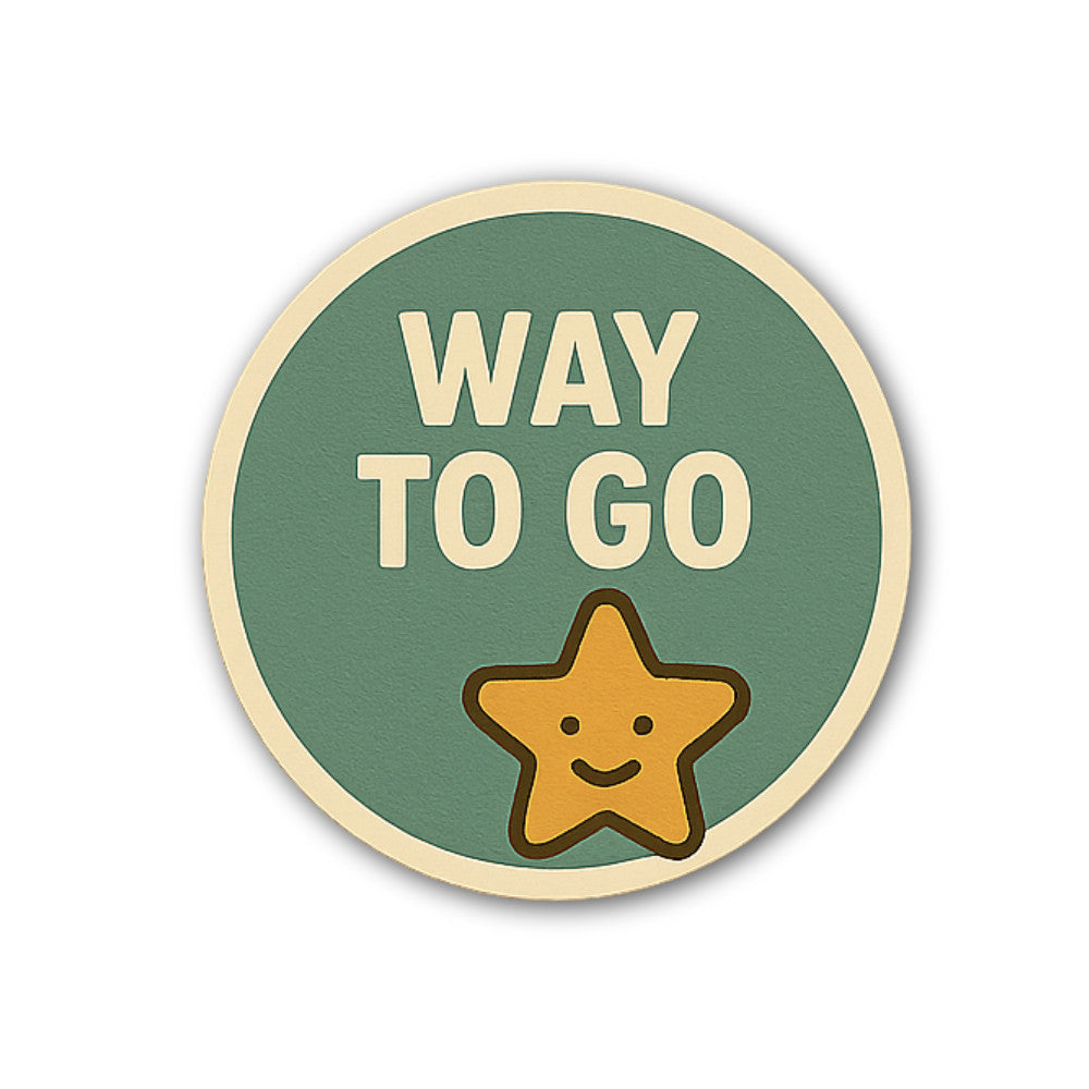 WAY TO GO Circle Shape Sticker, Waterproof Vinyl Decal Sticker Indoor Or Outdoor 2 (Pieces) 3" and 5"