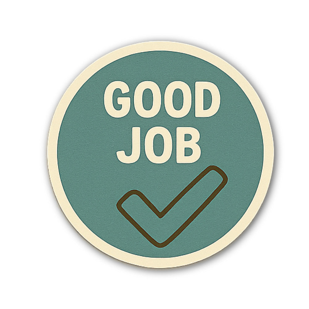 GOOD JOB Circle Sticker, Waterproof Vinyl Decal Sticker Indoor Or Outdoor 2 (Pieces) 3" and 5"