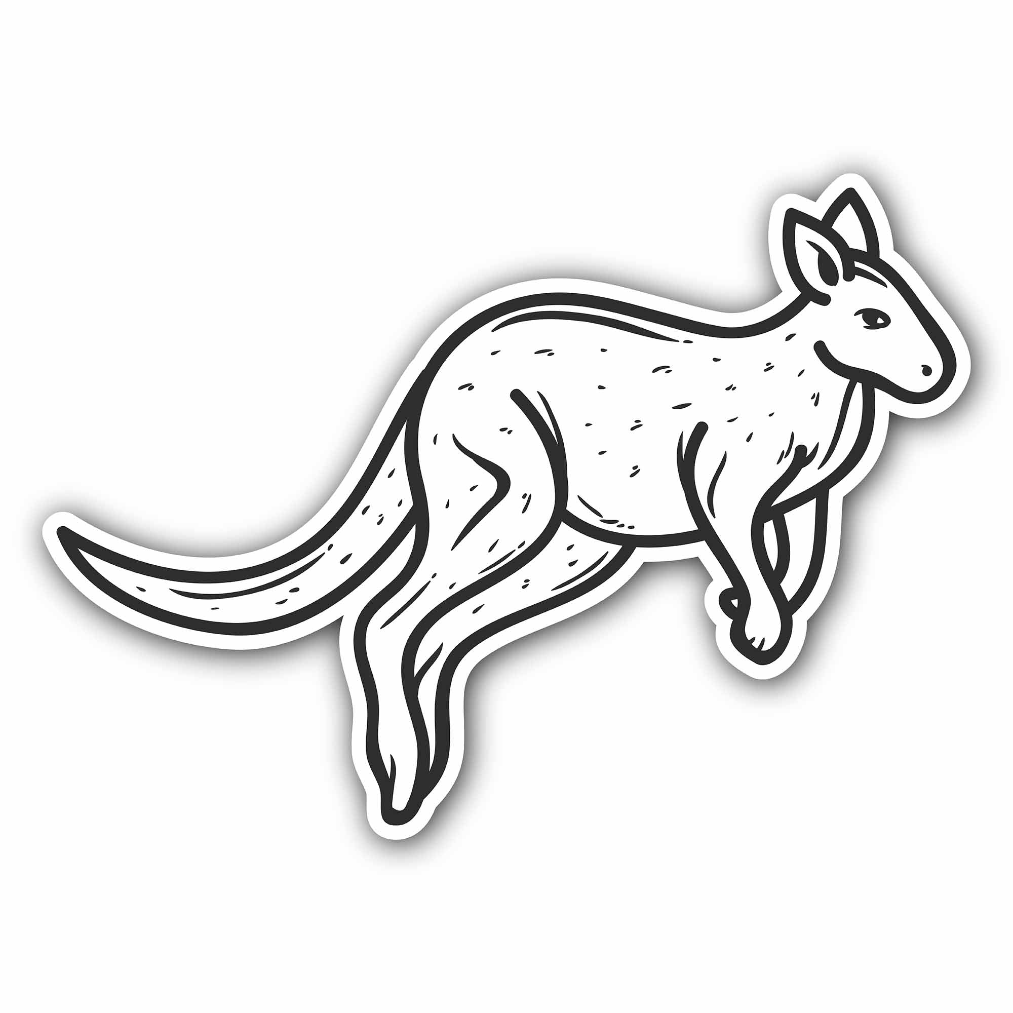 Kangaroo Vector Art Sticker, Waterproof Vinyl Decal Sticker Indoor Or Outdoor 2 (Pieces) 3" and 5"