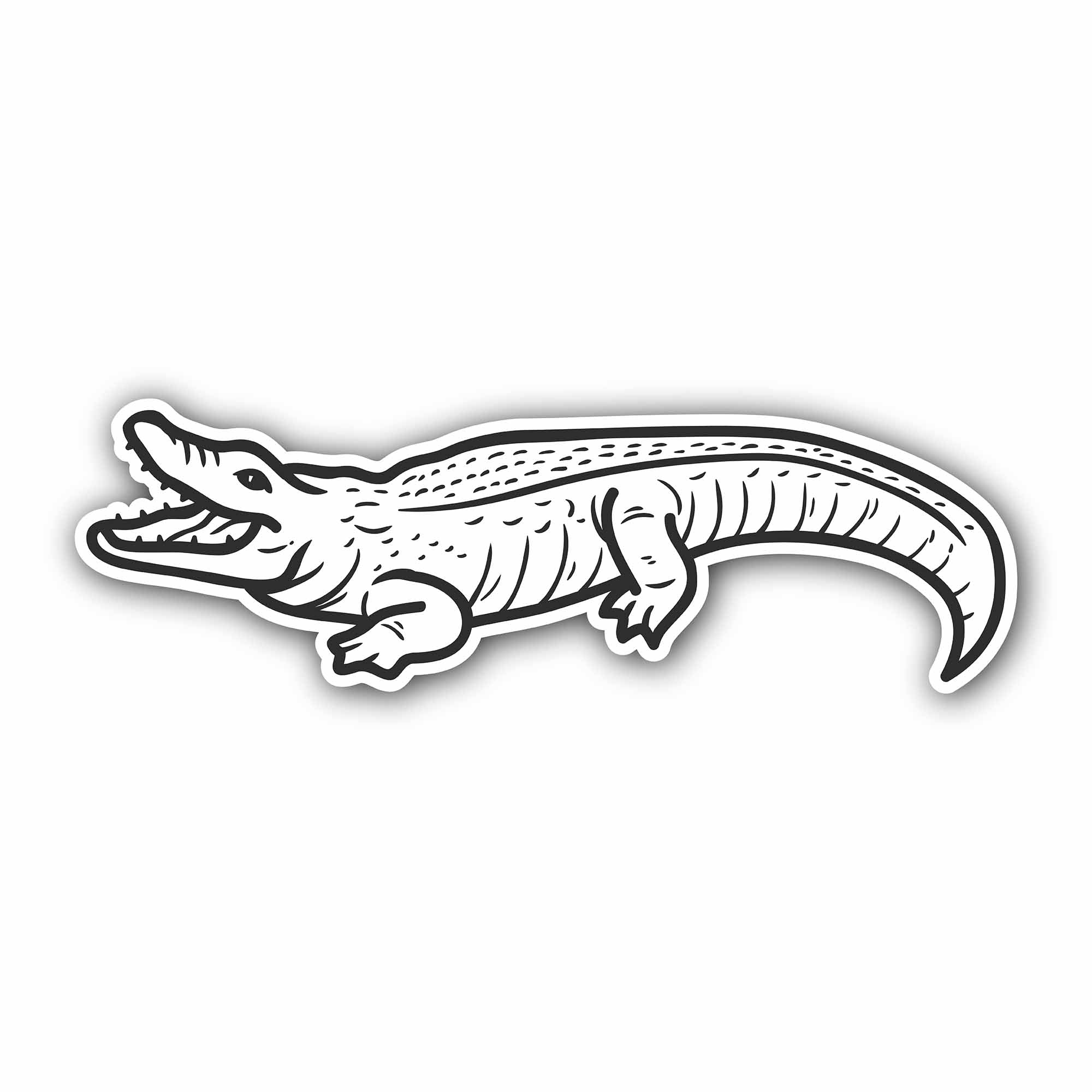 Crocodile Outline Sticker, Waterproof Vinyl Decal Sticker Indoor Or Outdoor 2 (Pieces) 3" and 5"