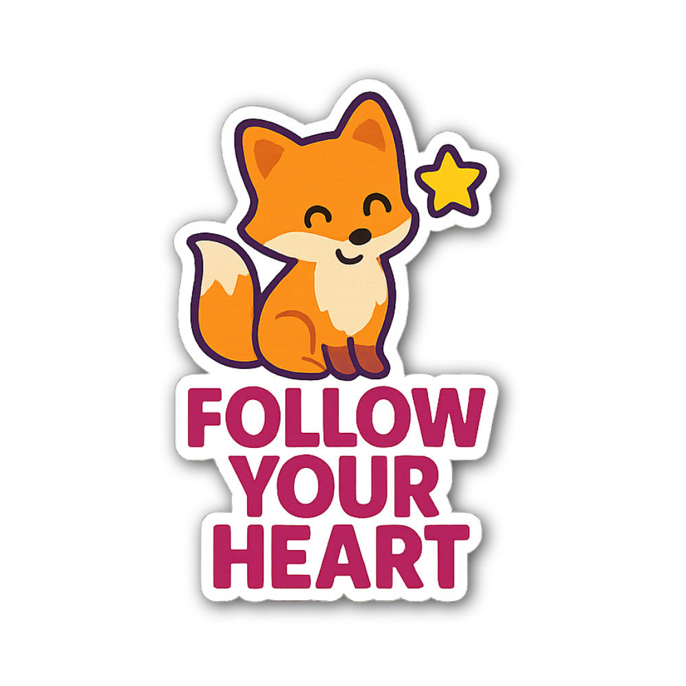 F0LLOW YOUR HEART Sticker, Waterproof Vinyl Decal Sticker Indoor Or Outdoor 2 (Pieces) 3" and 5"