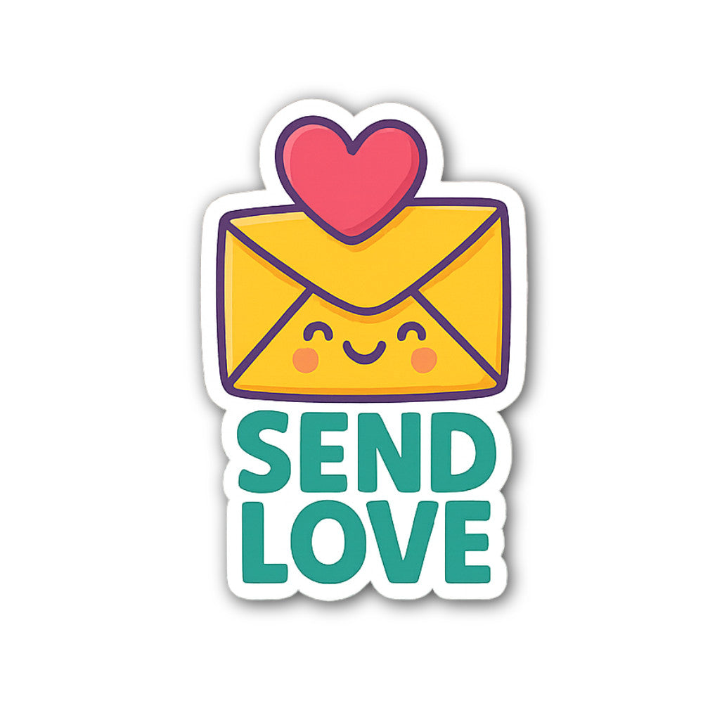SEND LOVE Letter Sticker, Waterproof Vinyl Decal Sticker Indoor Or Outdoor 2 (Pieces) 3" and 5"
