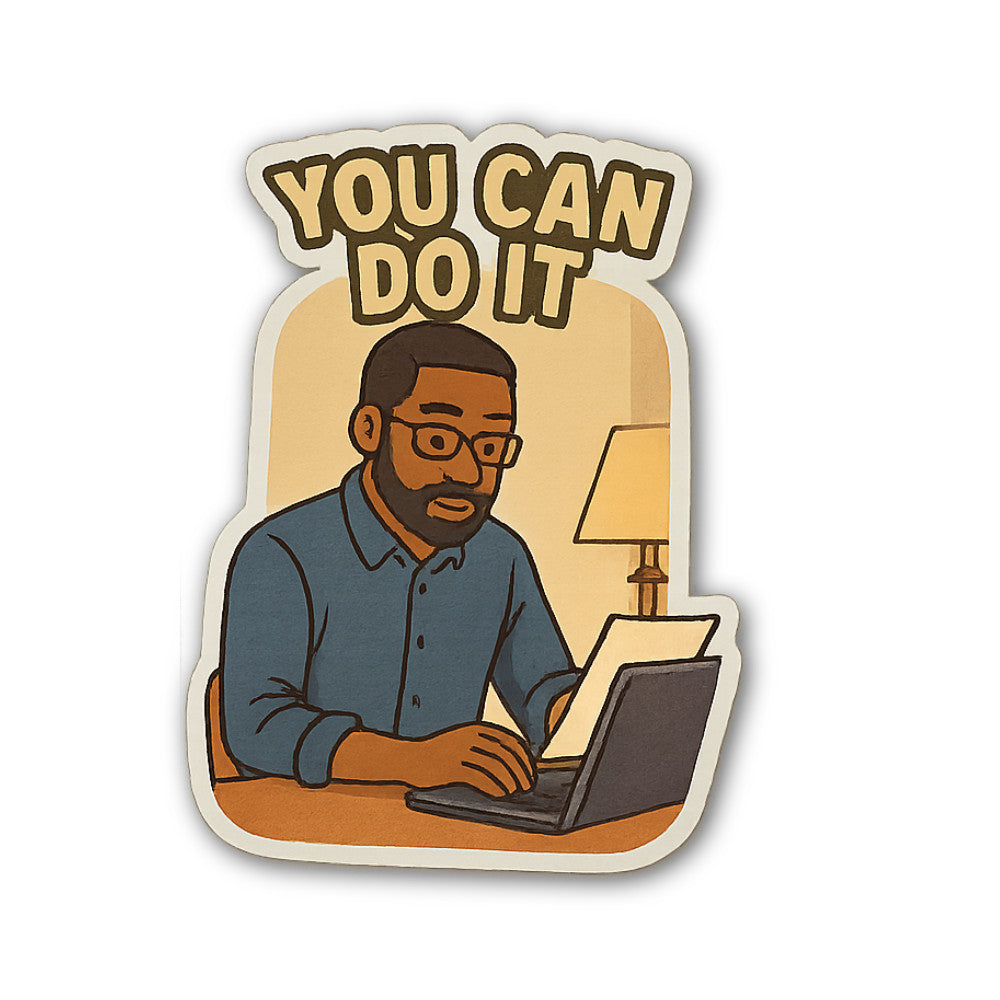 Y@U CAN DO IT Sticker, Waterproof Vinyl Decal Sticker Indoor Or Outdoor 2 (Pieces) 3" and 5"