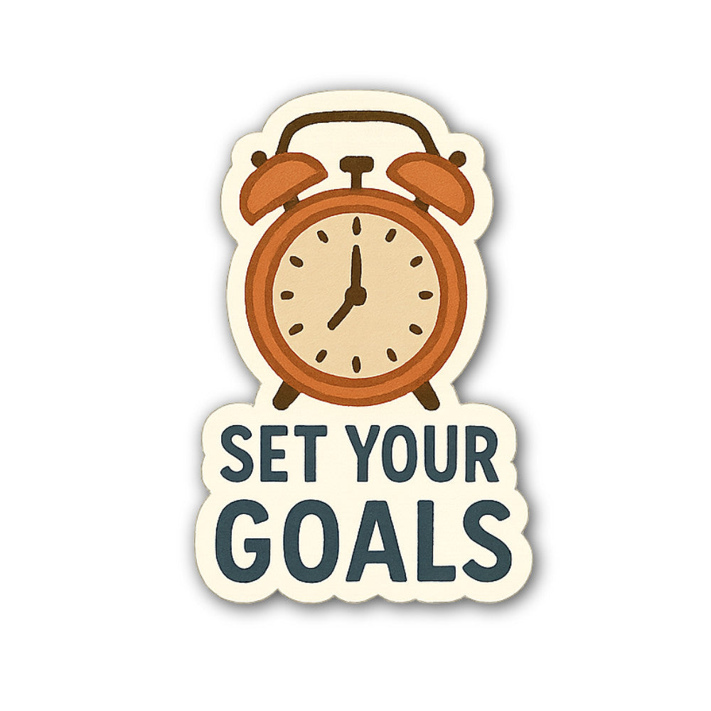 SET YOUR GOALS Sticker, Waterproof Vinyl Decal Sticker Indoor Or Outdoor 2 (Pieces) 3" and 5"