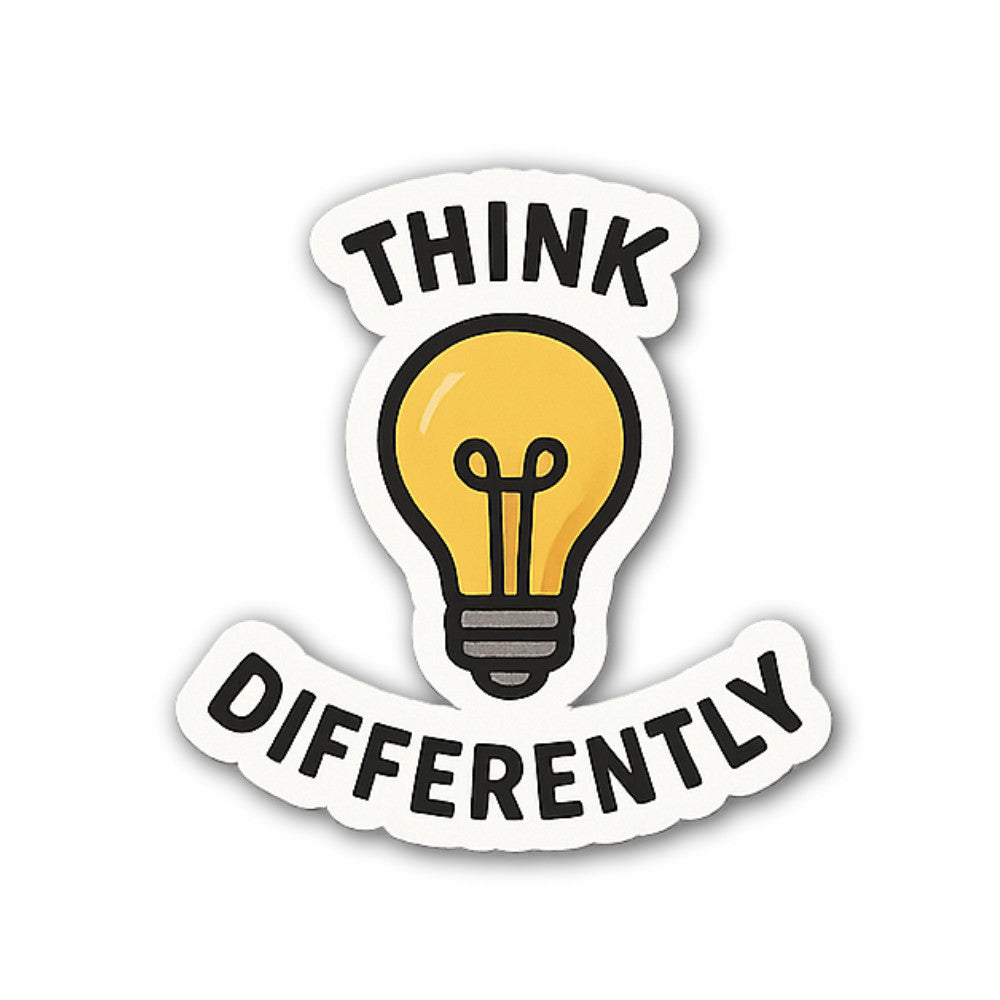 THINK  DIFFERENTLY Sticker, Waterproof Vinyl Decal Sticker Indoor Or Outdoor 2 (Pieces) 3" and 5"