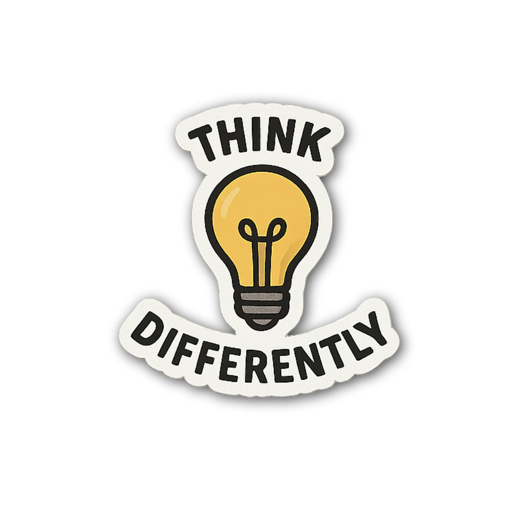 THINK DIFFERENTL Sticker, Waterproof Vinyl Decal Sticker Indoor Or Outdoor 2 (Pieces) 3" and 5"