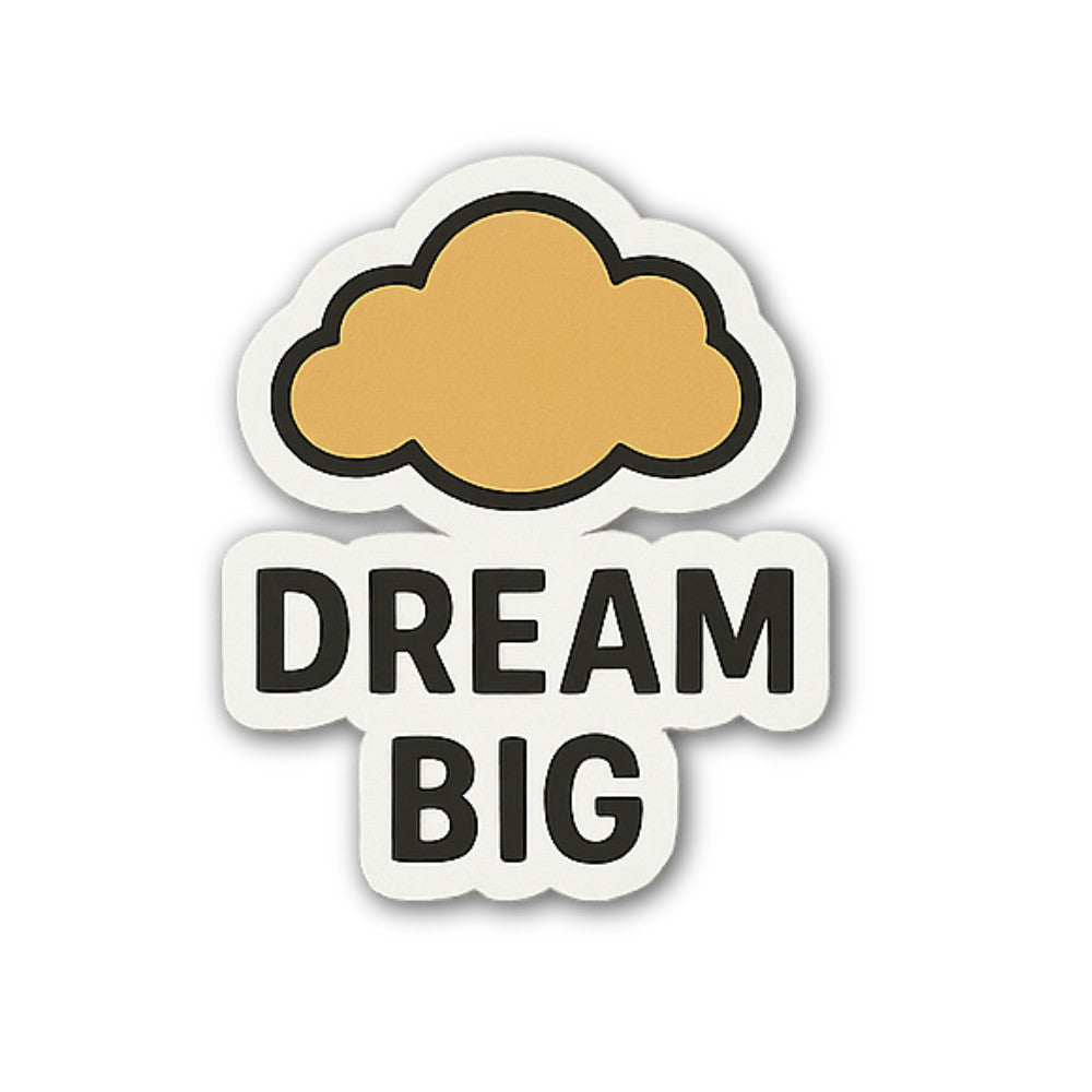 DREAM BIG CLOUD Sticker, Waterproof Vinyl Decal Sticker Indoor Or Outdoor 2 (Pieces) 3" and 5"