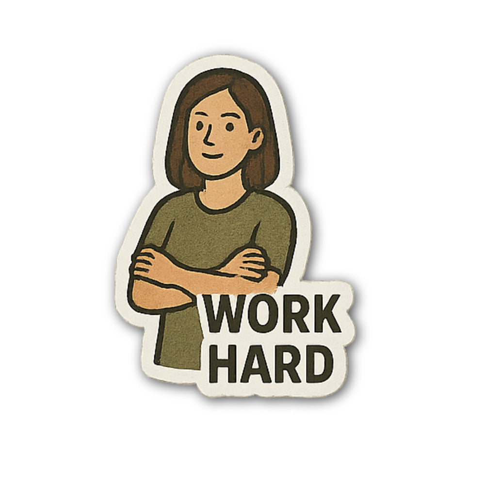 Woman with short, dark hair Sticker, Waterproof Vinyl Decal Sticker Indoor Or Outdoor 2 (Pieces) 3" and 5"