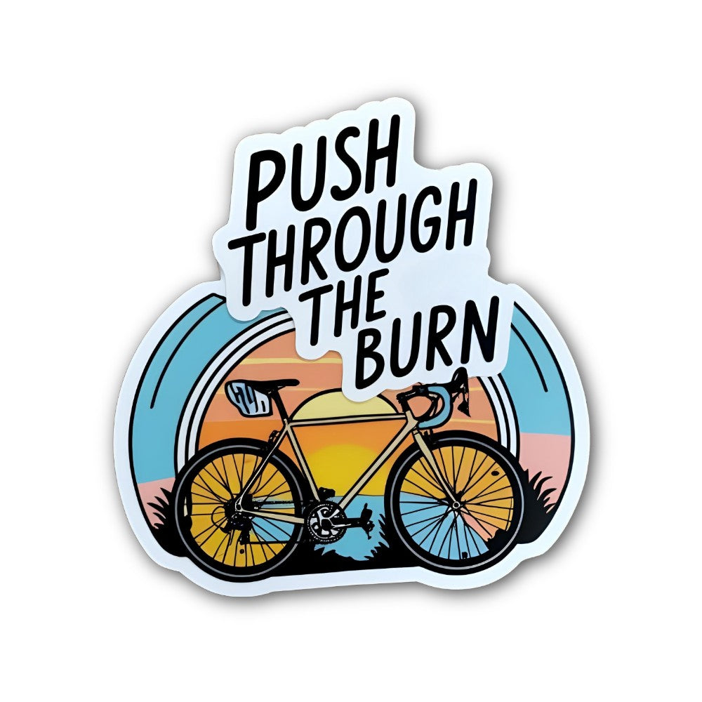 PUSH THROUGH THEURN Sticker, Waterproof Vinyl Decal Sticker Indoor Or Outdoor 2 (Pieces) 3" and 5"