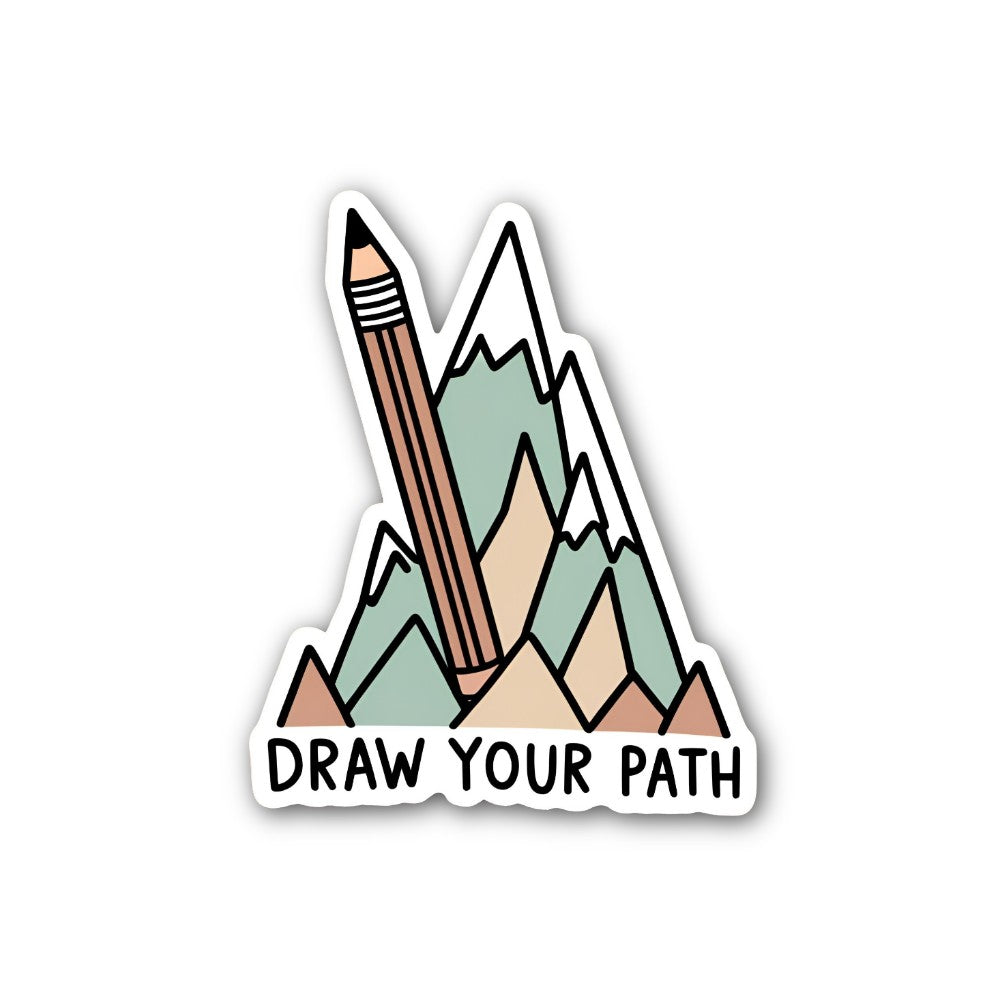 DRAW YOUR PATH Sticker, Waterproof Vinyl Decal Sticker Indoor Or Outdoor 2 (Pieces) 3" and 5"