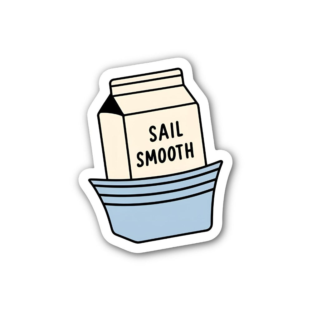 SAIL SMOOTH Sticker, Waterproof Vinyl Decal Sticker Indoor Or Outdoor 2 (Pieces) 3" and 5"
