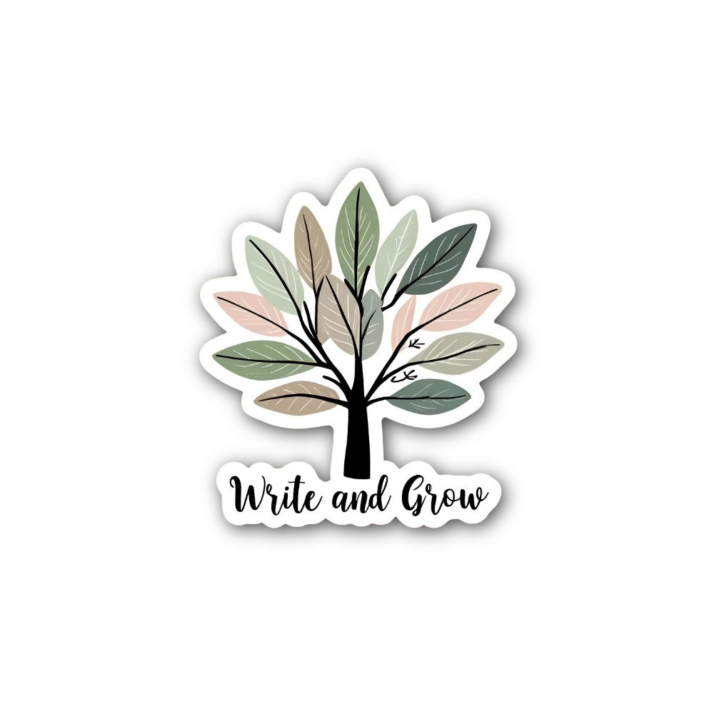 Write and Grow Sticker, Waterproof Vinyl Decal Sticker Indoor Or Outdoor 2 (Pieces) 3" and 5"