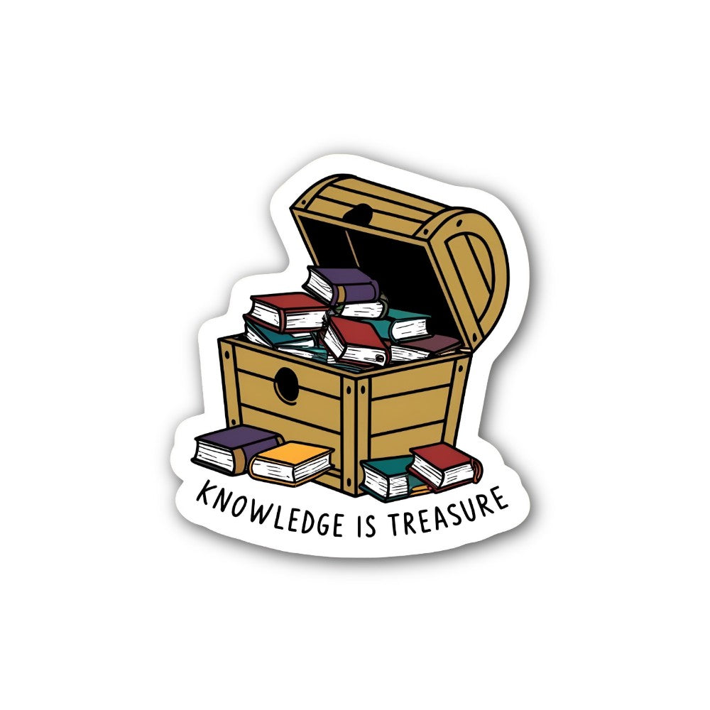 KNOWLEDGE IS TREASURE Sticker, Waterproof Vinyl Decal Sticker Indoor Or Outdoor 2 (Pieces) 3" and 5"