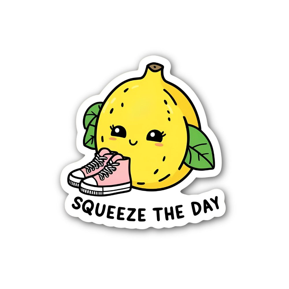 SQUEEZE THE DAY  Sticker, Waterproof Vinyl Decal Sticker Indoor Or Outdoor 2 (Pieces) 3" and 5"
