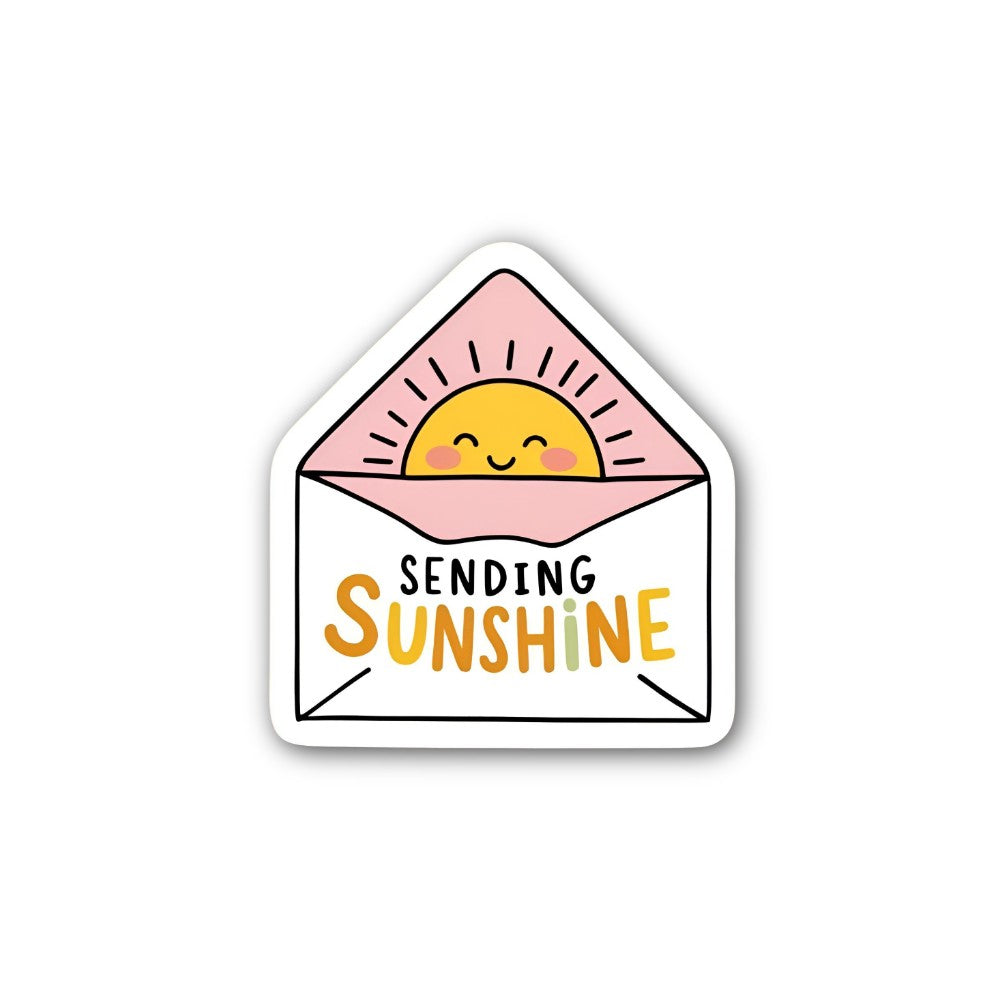 SENDING SUNSHINE  Sticker, Waterproof Vinyl Decal Sticker Indoor Or Outdoor 2 (Pieces) 3" and 5"