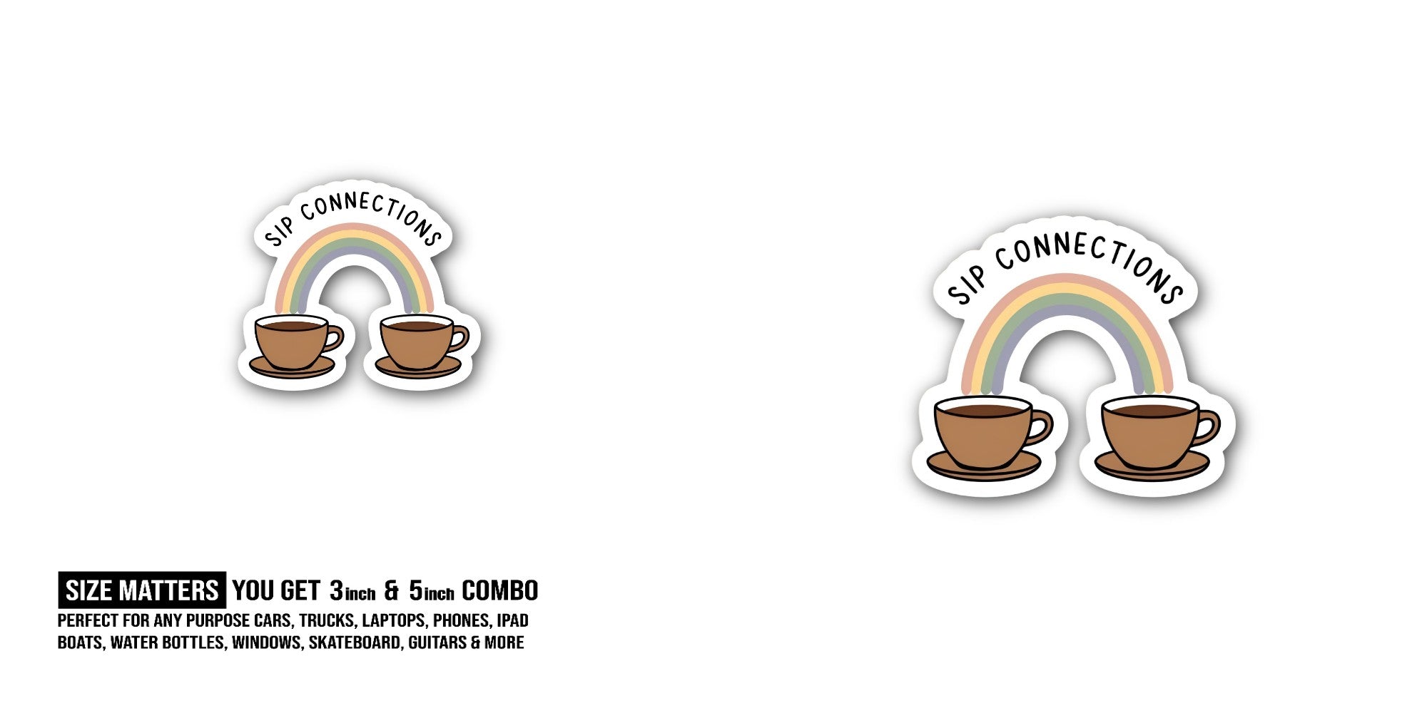 SIP CONNECTIONS  Sticker, Waterproof Vinyl Decal Sticker Indoor Or Outdoor 2 (Pieces) 3" and 5"