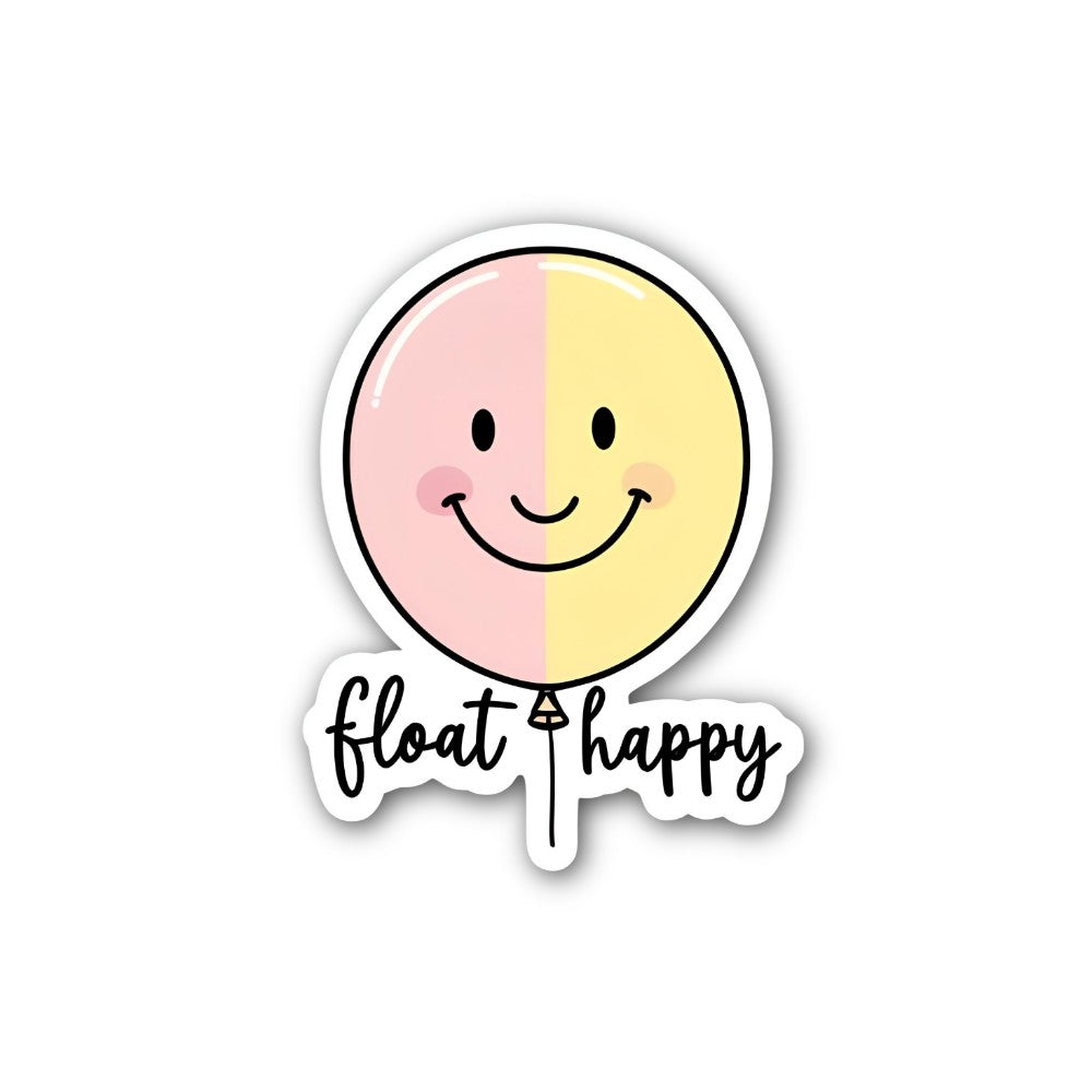 Float & happy Sticker, Waterproof Vinyl Decal Sticker Indoor Or Outdoor 2 (Pieces) 3" and 5"