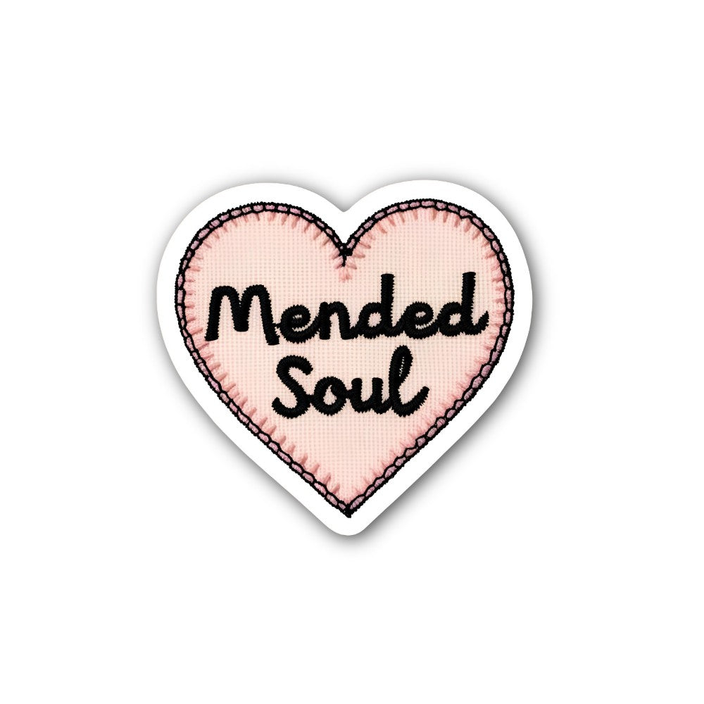 Mended Soul Sticker, Waterproof Vinyl Decal Sticker Indoor Or Outdoor 2 (Pieces) 3" and 5"