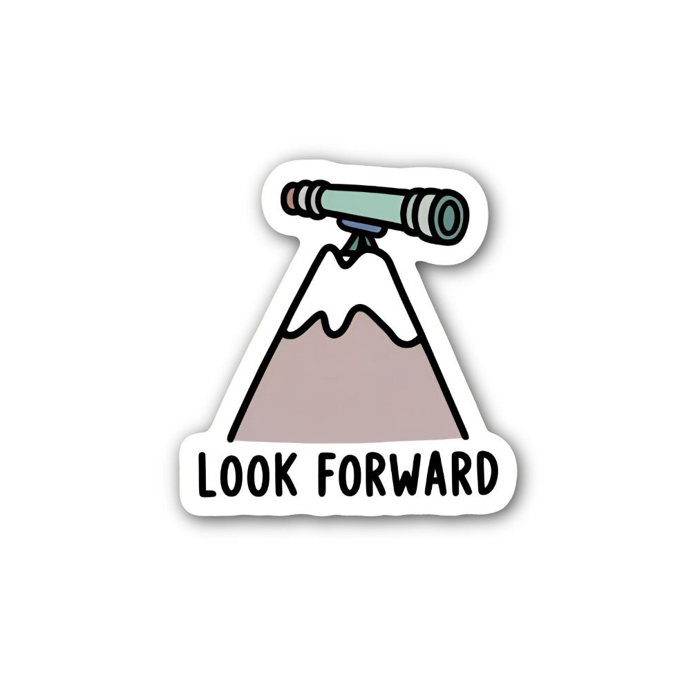 LOOK FORWARD With Telescope Sticker, Waterproof Vinyl Decal Sticker Indoor Or Outdoor 2 (Pieces) 3" and 5"