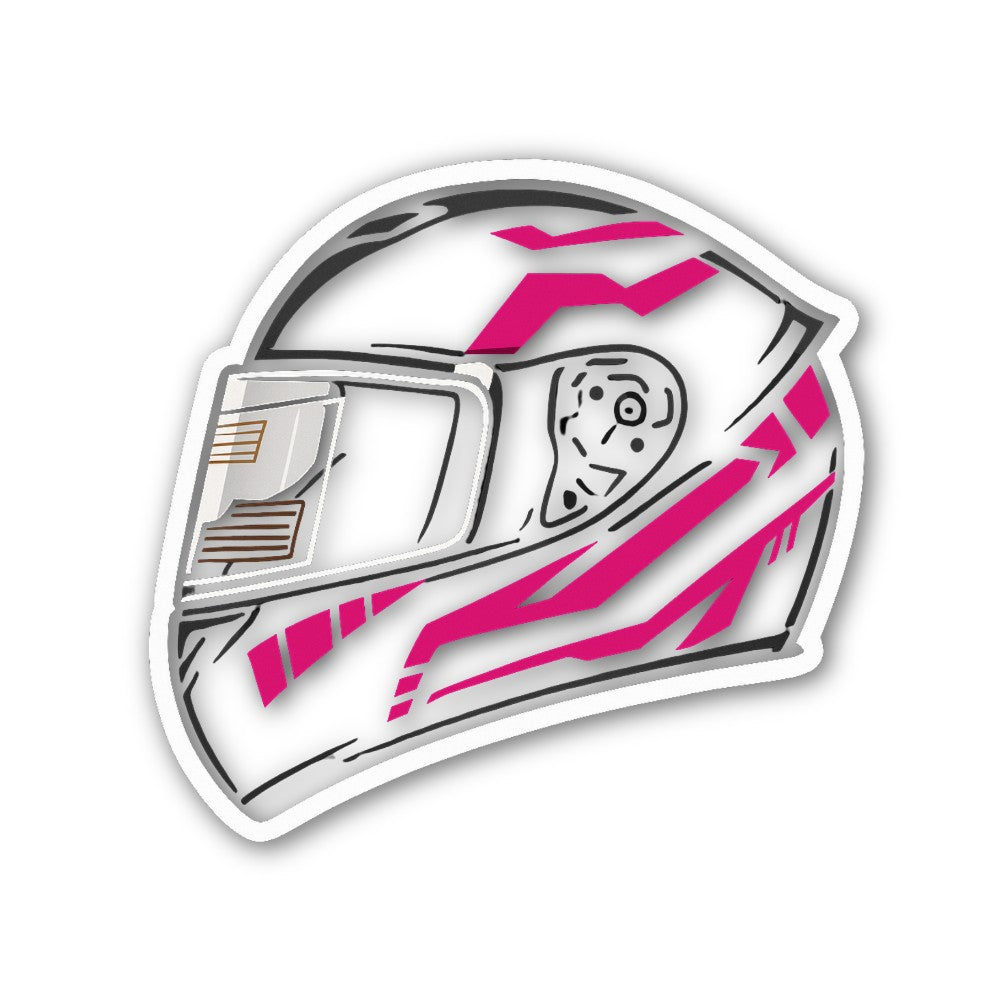 Pink Motorcycle Helmet Sticker, Waterproof Vinyl Decal Sticker Indoor Or Outdoor 2 (Pieces) 3" and 5"