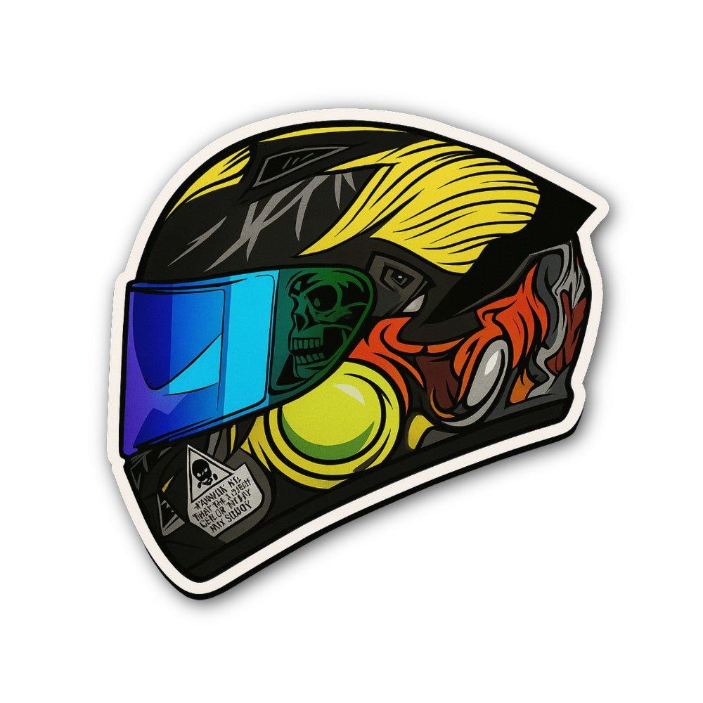 Motorcycle Full Face Helmet Sticker, Waterproof Vinyl Decal Sticker Indoor Or Outdoor 2 (Pieces) 3" and 5"
