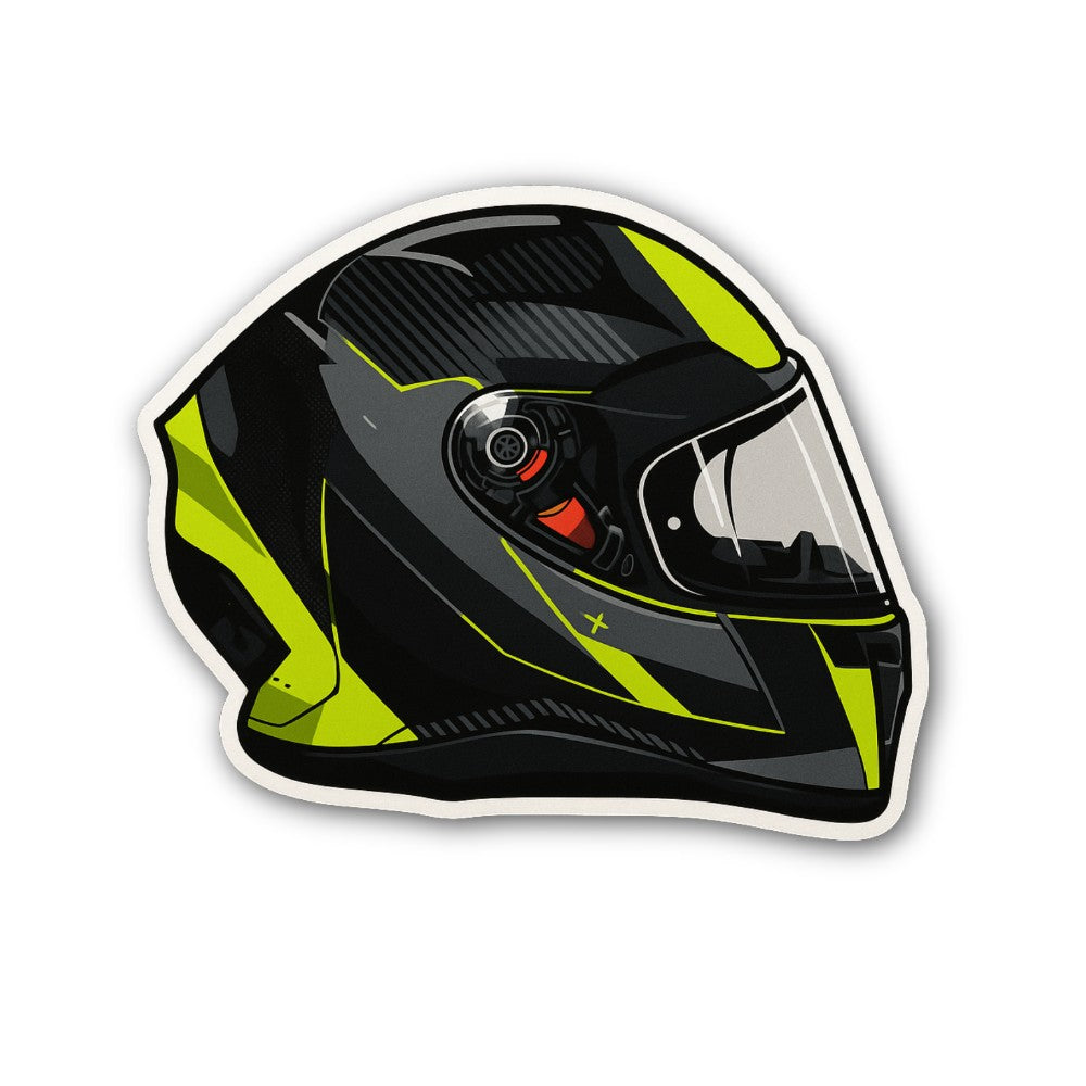 Green & Black Motorcycle Helmet Sticker, Waterproof Vinyl Decal Sticker Indoor Or Outdoor 2 (Pieces) 3" and 5"