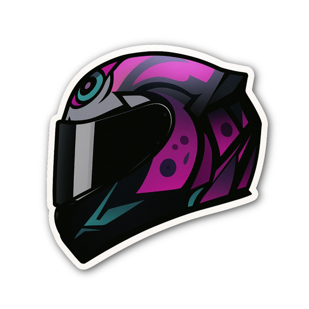 Purple & Black Motorcycle Helmet Sticker, Waterproof Vinyl Decal Sticker Indoor Or Outdoor 2 (Pieces) 3" and 5"