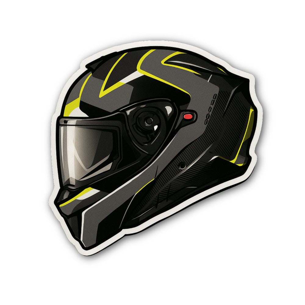 Yellow & Black Motorcycle Helmet Sticker, Waterproof Vinyl Decal Sticker Indoor Or Outdoor 2 (Pieces) 3" and 5"