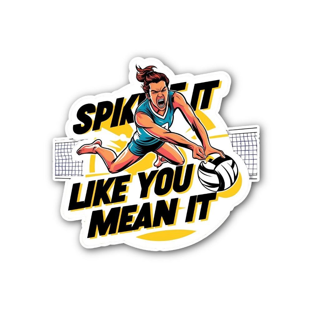 Spike It Volleyball Player Sticker, Waterproof Vinyl Decal Sticker Indoor Or Outdoor 2 (Pieces) 3" and 5"