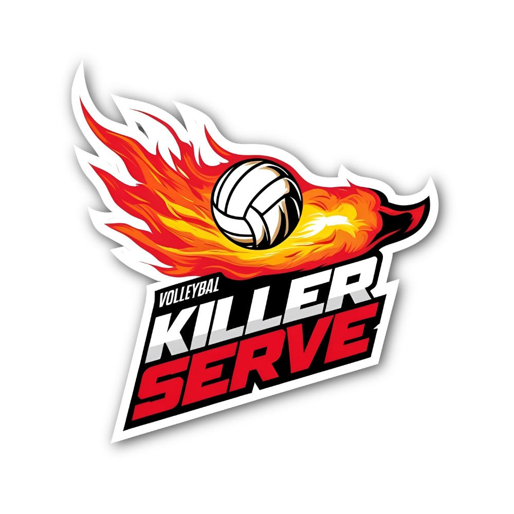 VOLLEYBAL KILLER SERVE Sticker, Waterproof Vinyl Decal Sticker Indoor Or Outdoor 2 (Pieces) 3" and 5"