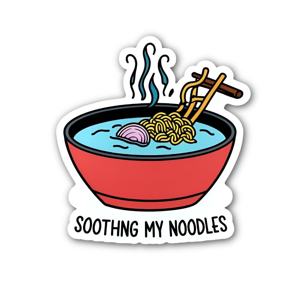 SOOTHNG MY NOODLES Sticker, Waterproof Vinyl Decal Sticker Indoor Or Outdoor 2 (Pieces) 3" and 5"