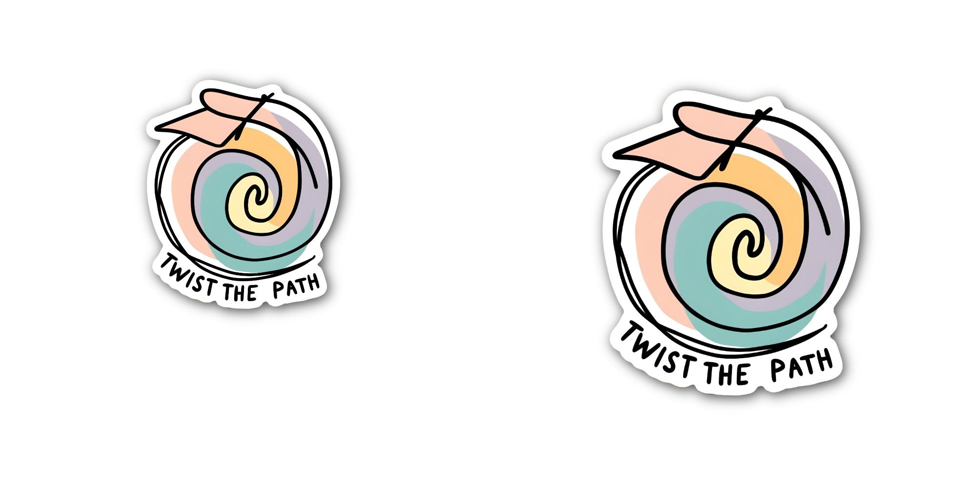 TWIST THE PATH Sticker, Waterproof Vinyl Decal Sticker Indoor Or Outdoor 2 (Pieces) 3" and 5"