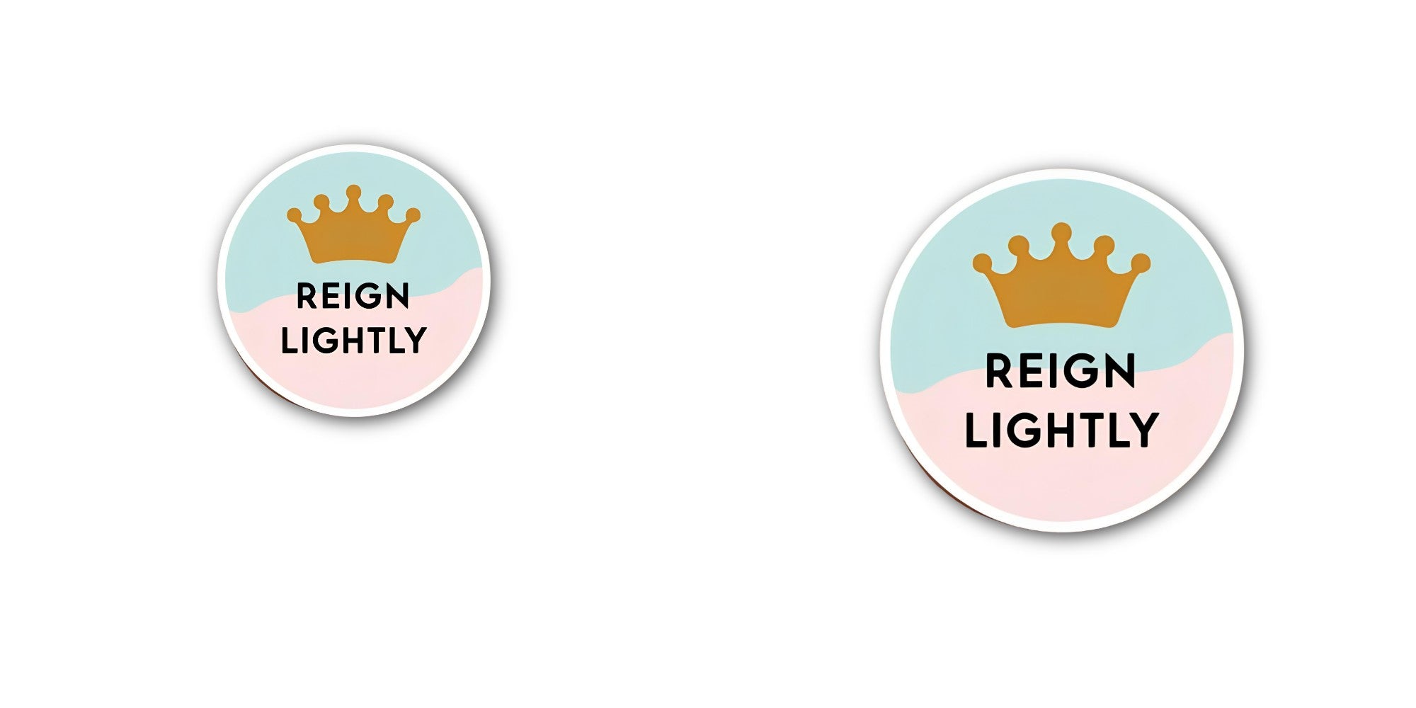 REIGN LIGHTLY Sticker, Waterproof Vinyl Decal Sticker Indoor Or Outdoor 2 (Pieces) 3" and 5"