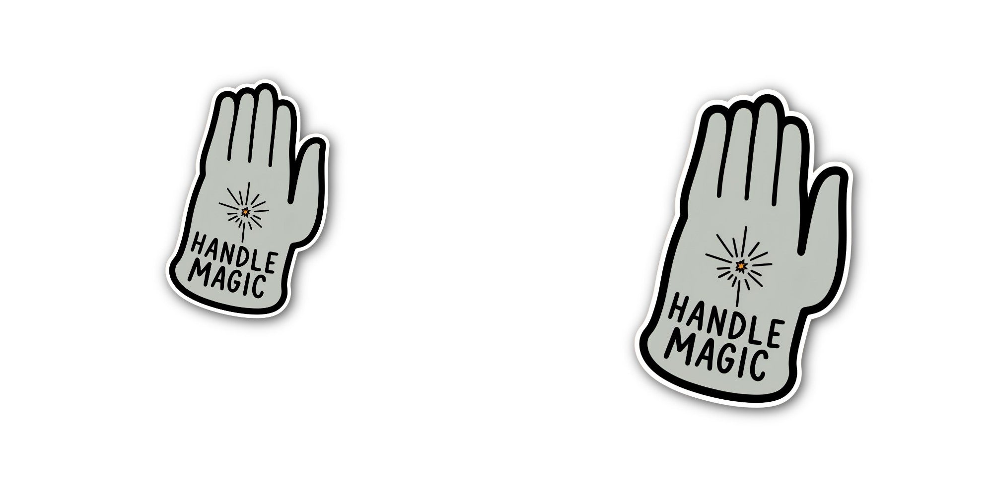 HANDLE @ MAGIC Sticker, Waterproof Vinyl Decal Sticker Indoor Or Outdoor 2 (Pieces) 3" and 5"