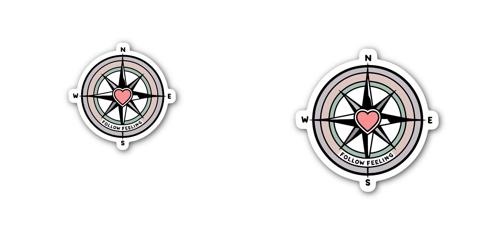 FOLLOW FEELING  Sticker, Waterproof Vinyl Decal Sticker Indoor Or Outdoor 2 (Pieces) 3" and 5"
