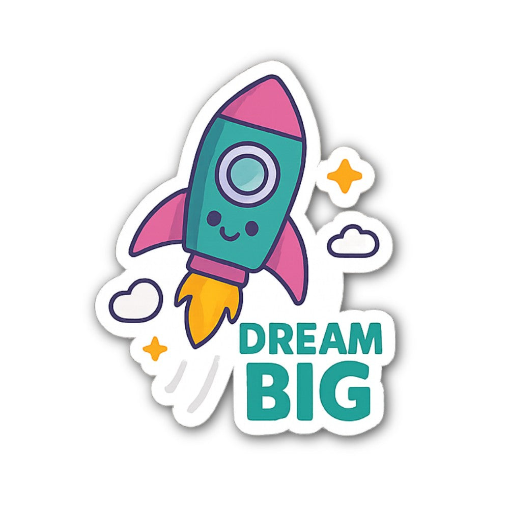 Dream Big logo Sticker, Waterproof Vinyl Decal Sticker Indoor Or Outdoor 2 (Pieces) 3" and 5"