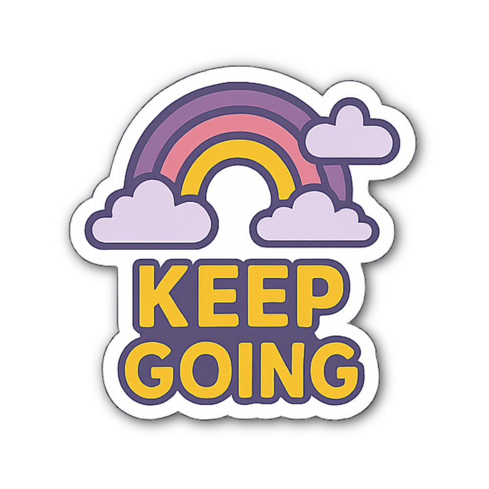 Keep Going Rainbow   Sticker, Waterproof Vinyl Decal Sticker Indoor Or Outdoor 2 (Pieces) 3" and 5"