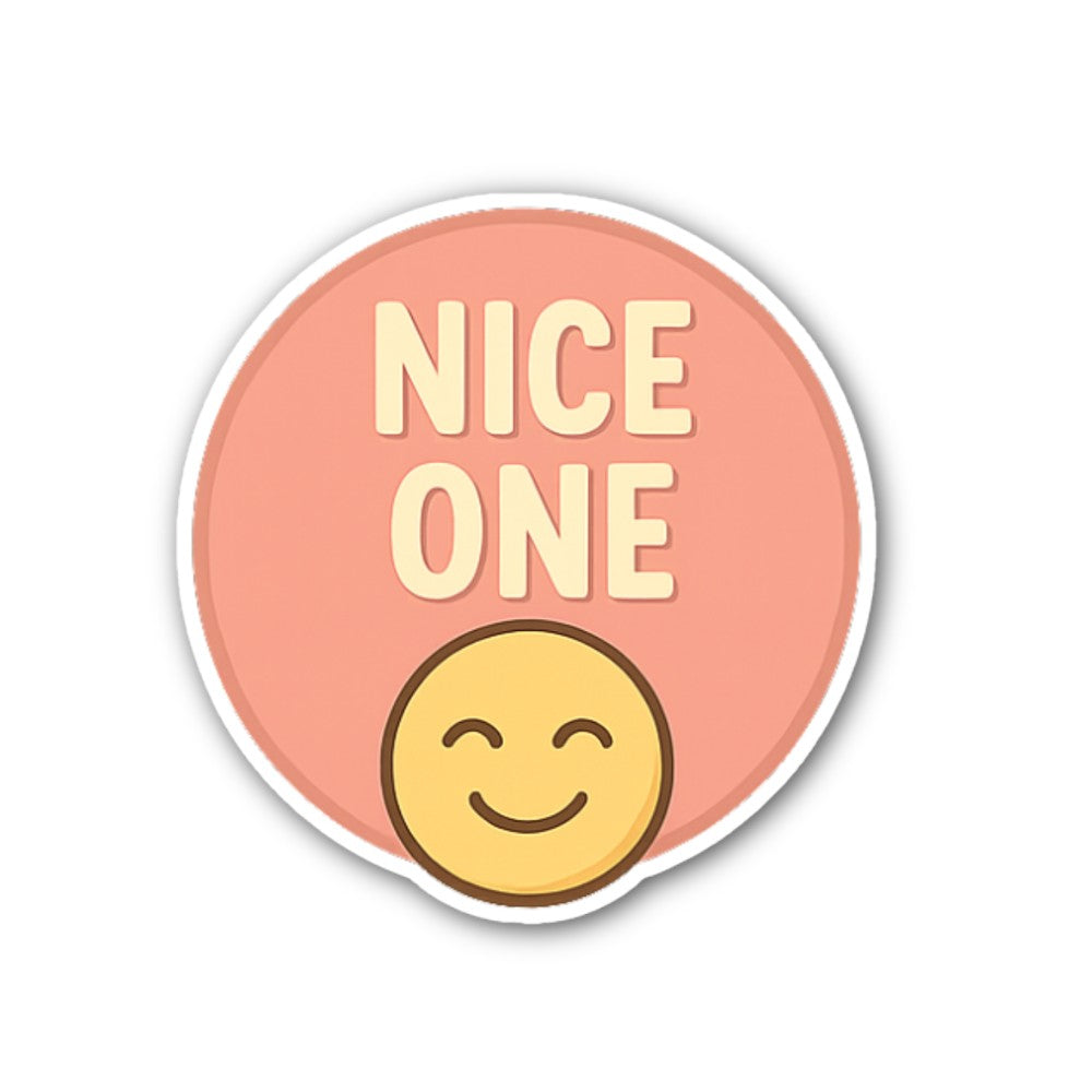 NICE ONE Sticker, Waterproof Vinyl Decal Sticker Indoor Or Outdoor 2 (Pieces) 3" and 5"