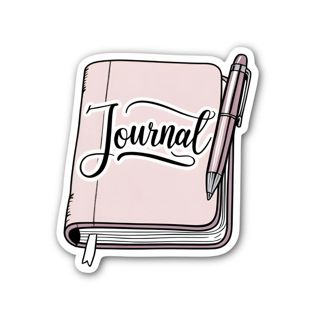 Journal @ BOOK Sticker, Waterproof Vinyl Decal Sticker Indoor Or Outdoor 2 (Pieces) 3" and 5"