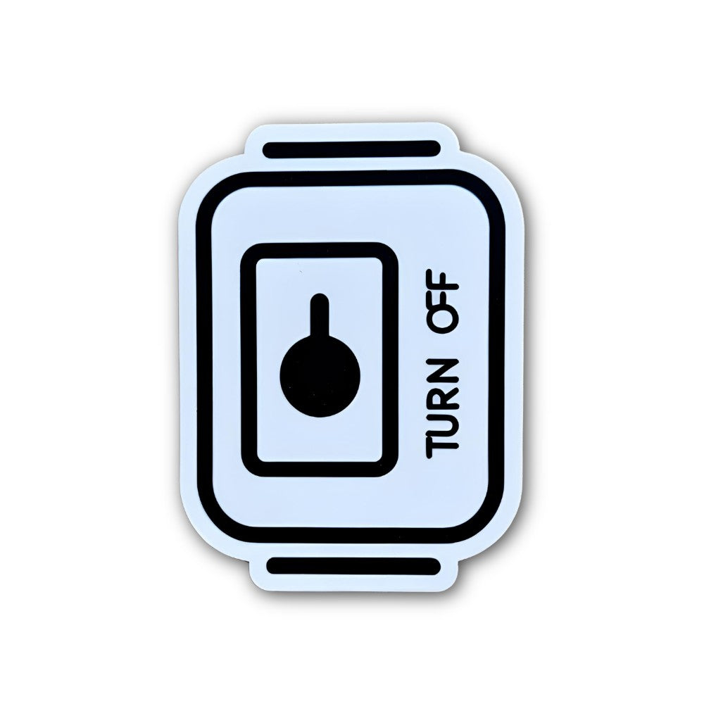 TURN OFF Sticker, Waterproof Vinyl Decal Sticker Indoor Or Outdoor 2 (Pieces) 3" and 5"